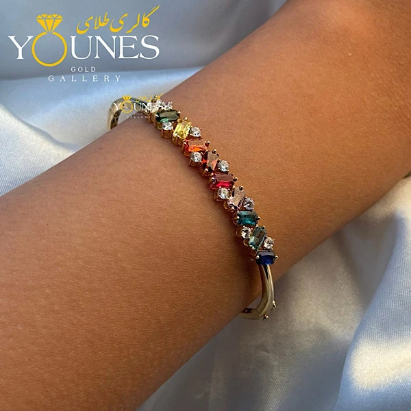 النگو طلا پایه جواهری نگین خاص رنگی